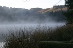 Evening mist rising from the lake