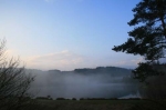 View of the lake from the surrounding high ground