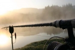Ice on the rods after a very clod night from the high bank